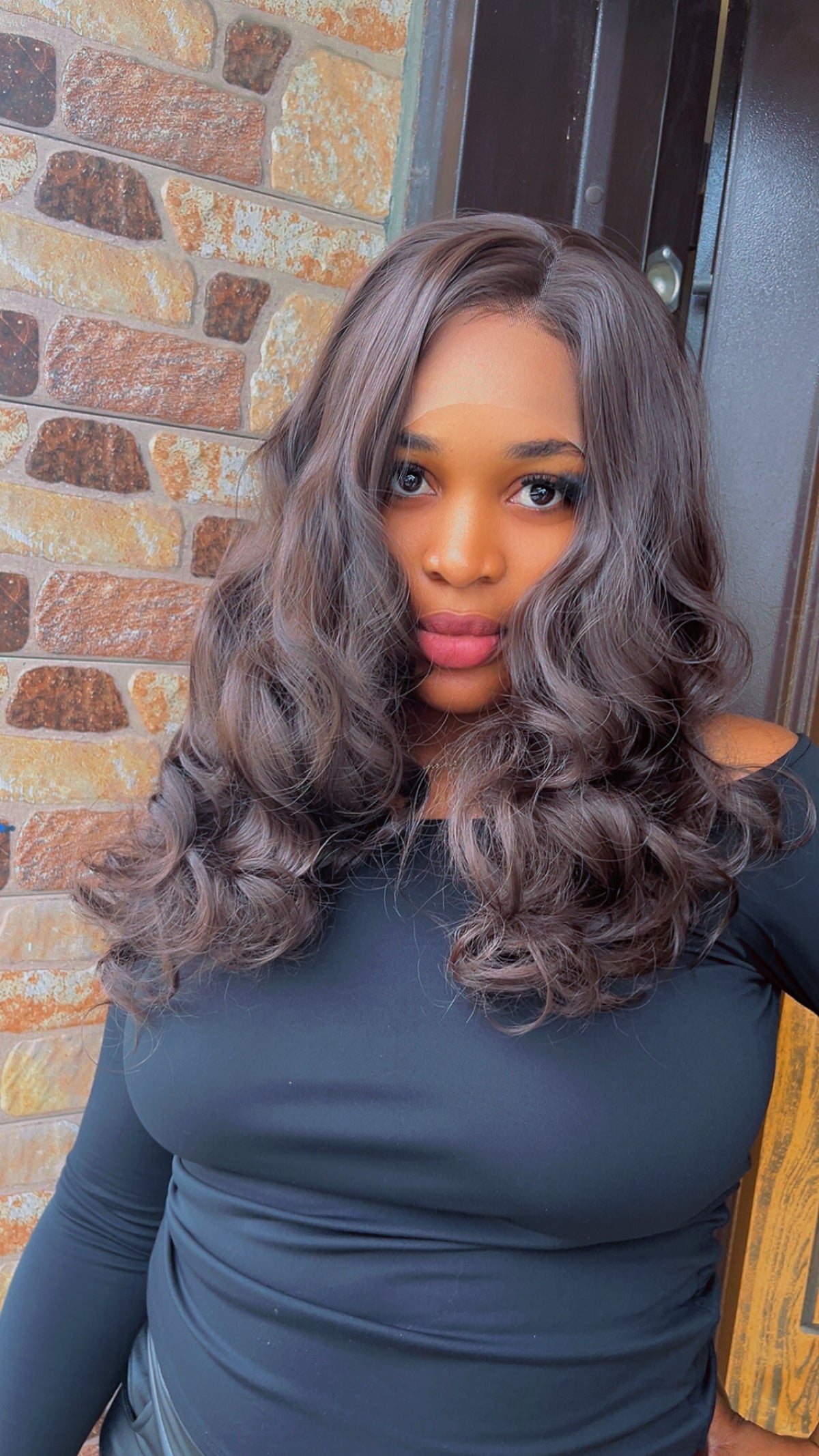 Natural brown wavy