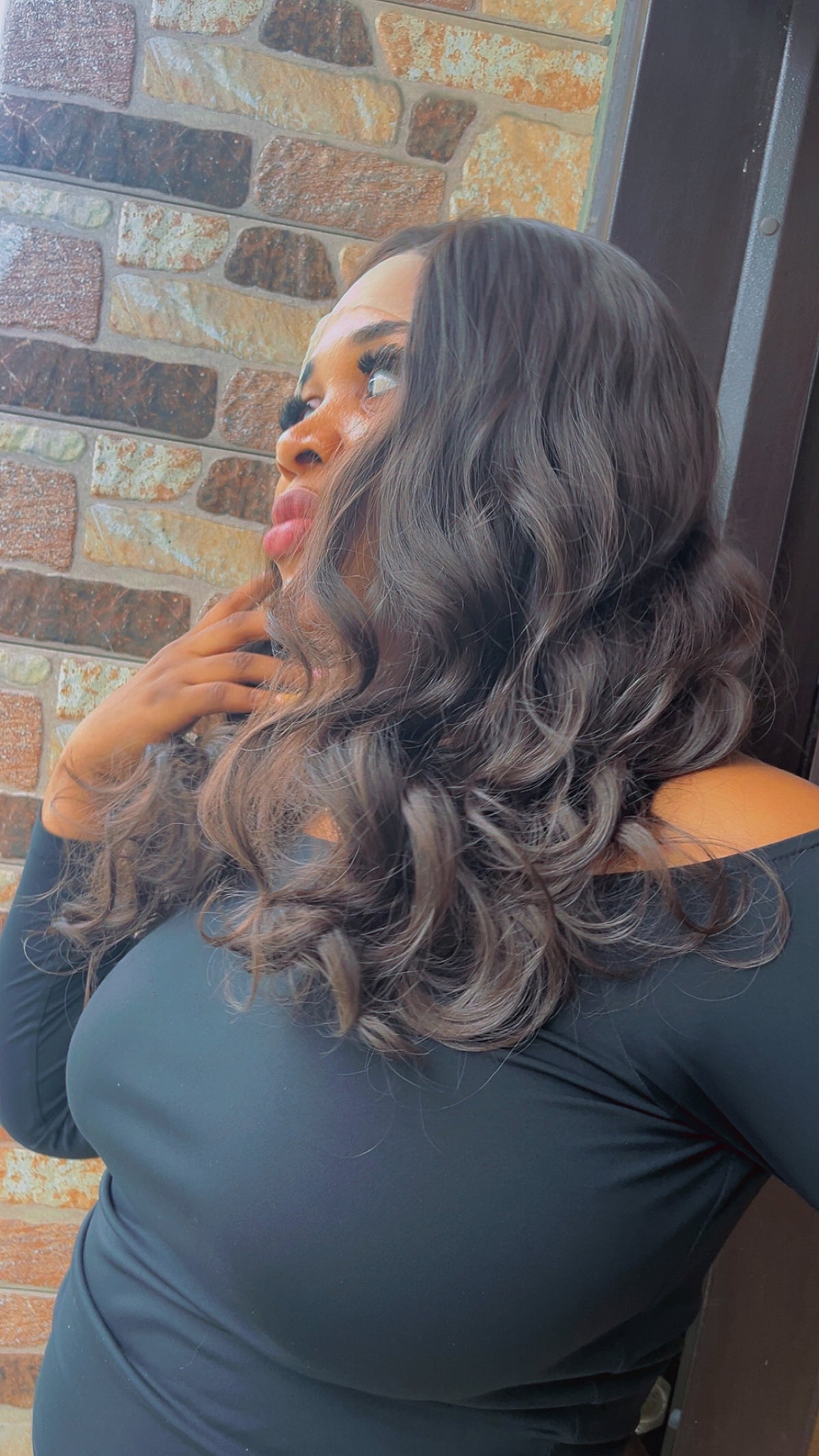 Natural brown wavy