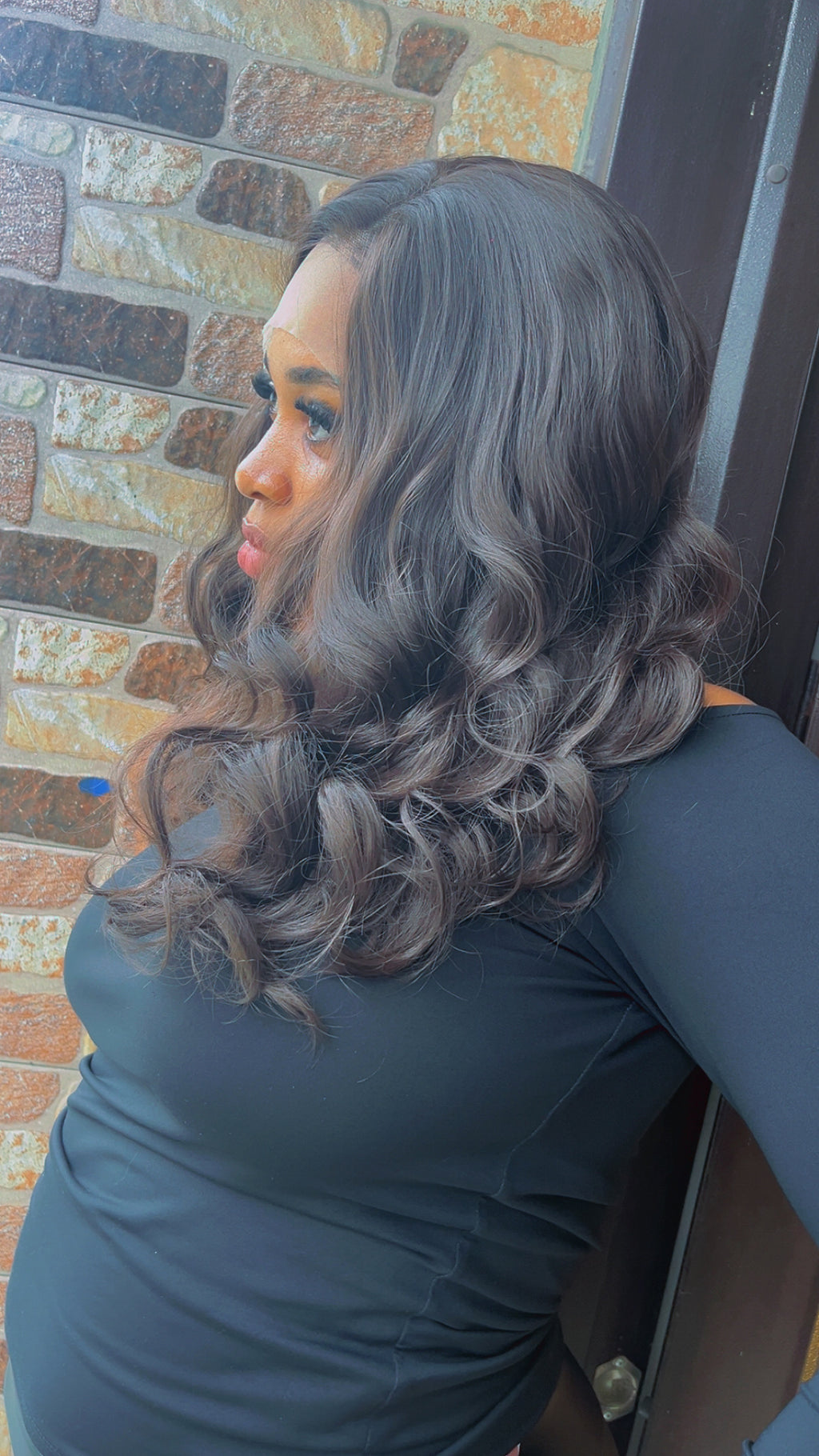 Natural brown wavy