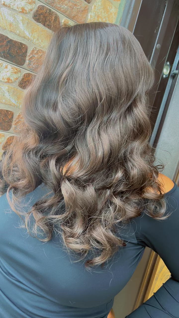 Natural brown wavy