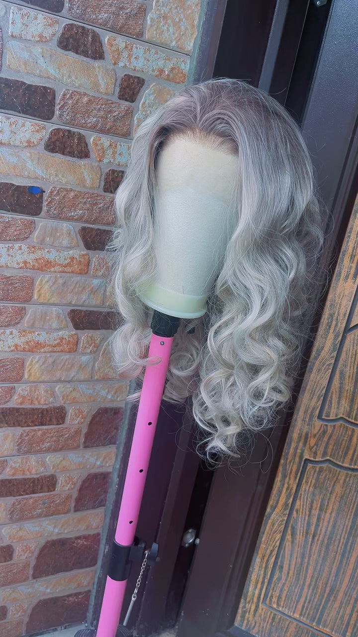 Icy grey blonde 13x4 frontal wig